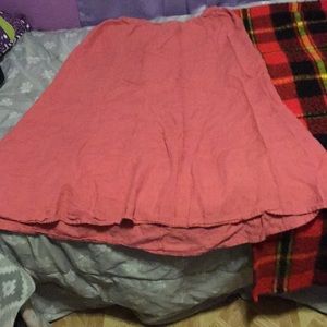 A skirt that’s plush pink and is cotton